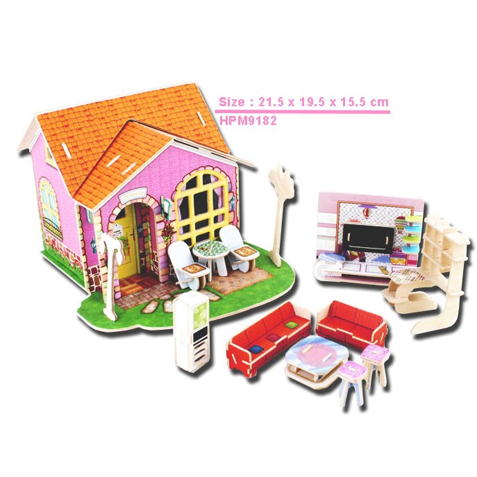 Mô hình nhà búp bê gỗ DIY 3D HPM9182