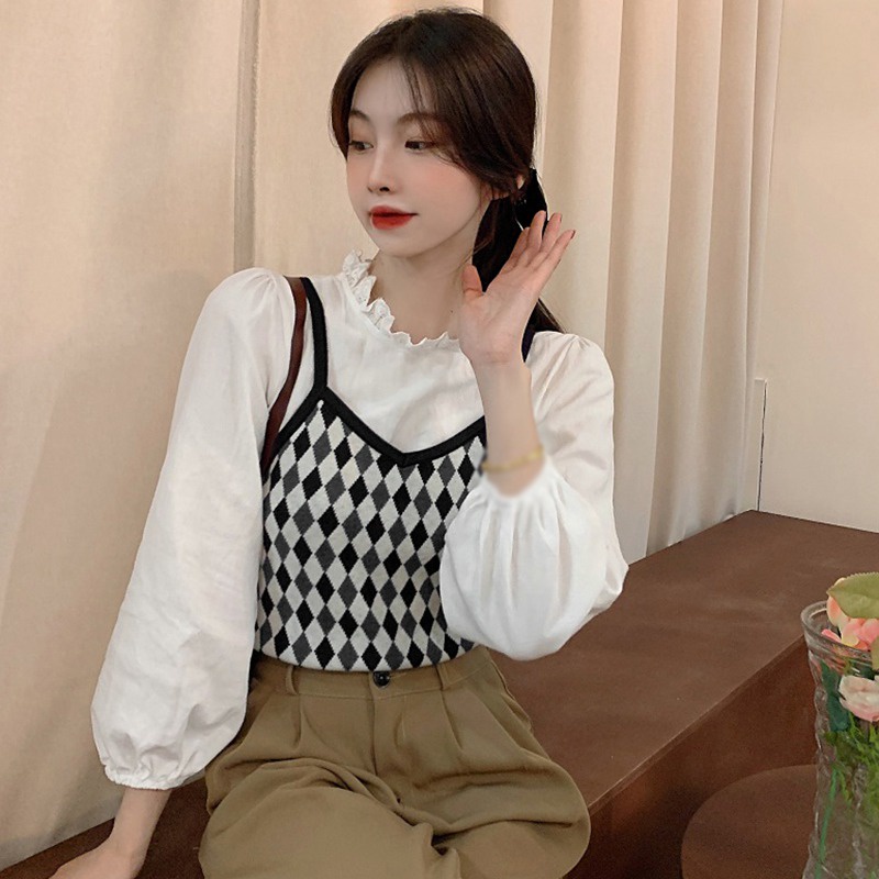 Áo croptop dệt kim sát nách cổ chữ V form ôm phong cách quyến rũ cho nữ