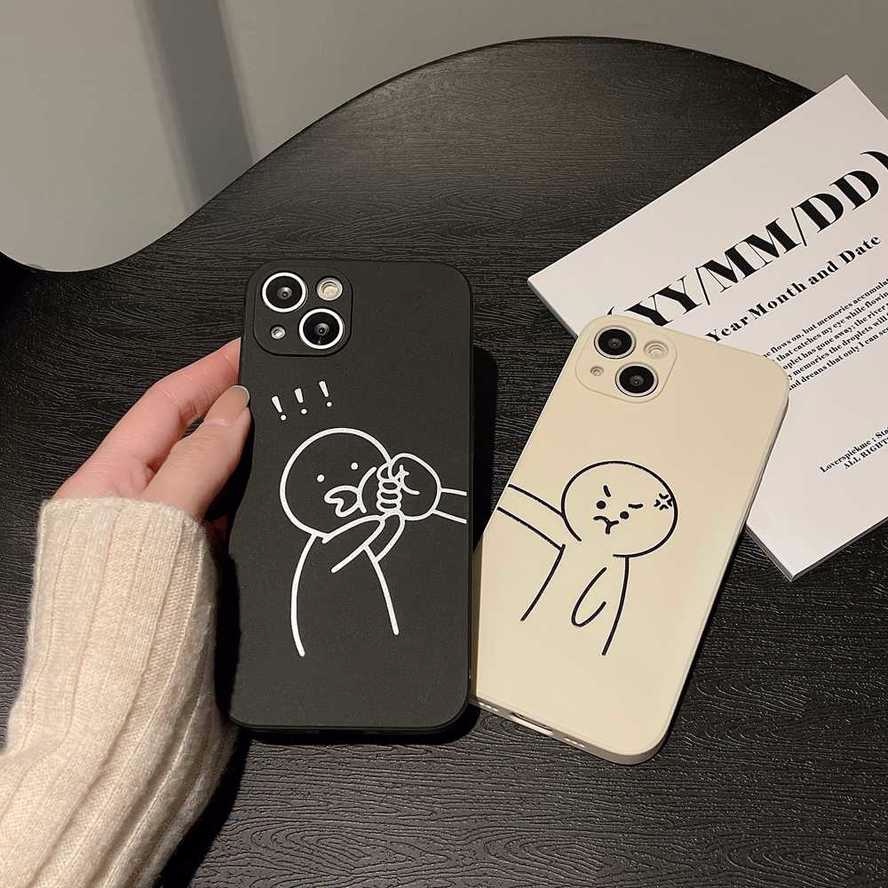Ốp Điện Thoại Dẻo Họa Tiết Cặp Đôi Vui Nhộn Cho iPhone 13 12 11 Pro Xs Max XR X 6 6s Plus SE 2020