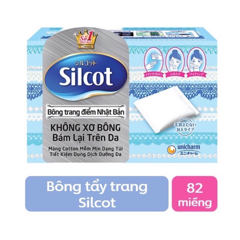 Bông Tẩy Trang Silcot Nhật Bản (82 miếng)