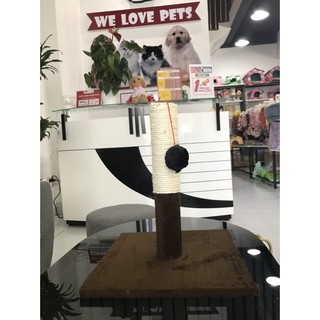 Trụ cào móng đơn kèm cục bông cho mèo (Ảnh tự chụp tại shop)