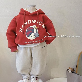 Áo Hoodie Dáng Rộng Màu Đỏ Thời Trang Năm Mới Cho Bé