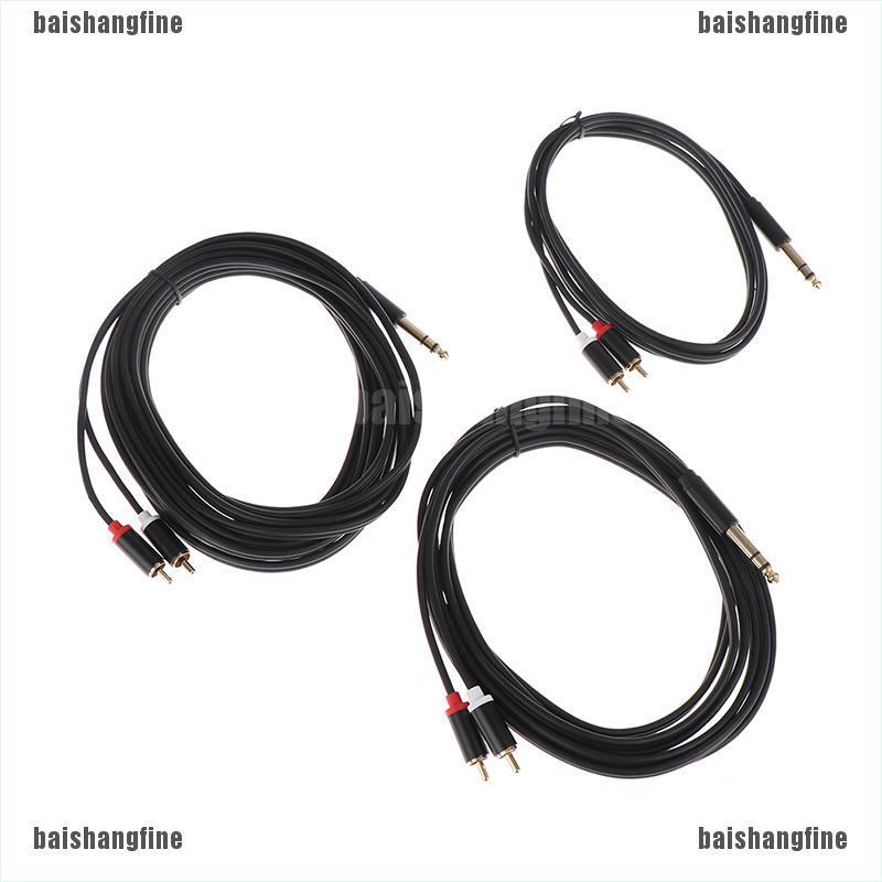 Cáp Chuyển Đổi Âm Thanh 6.35mm Sang 2rca Rca Male Mạ Vàng