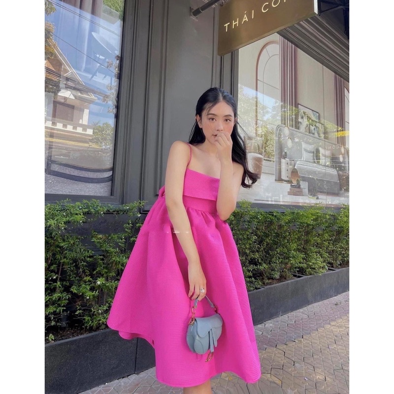 ĐẦM BABYDOLL NƠ 2 DÂY CỘT NƠ LƯNG FORM BỒNG SIÊU ĐÁNG YÊU KÈM ẢNH THẬT - CarotShop