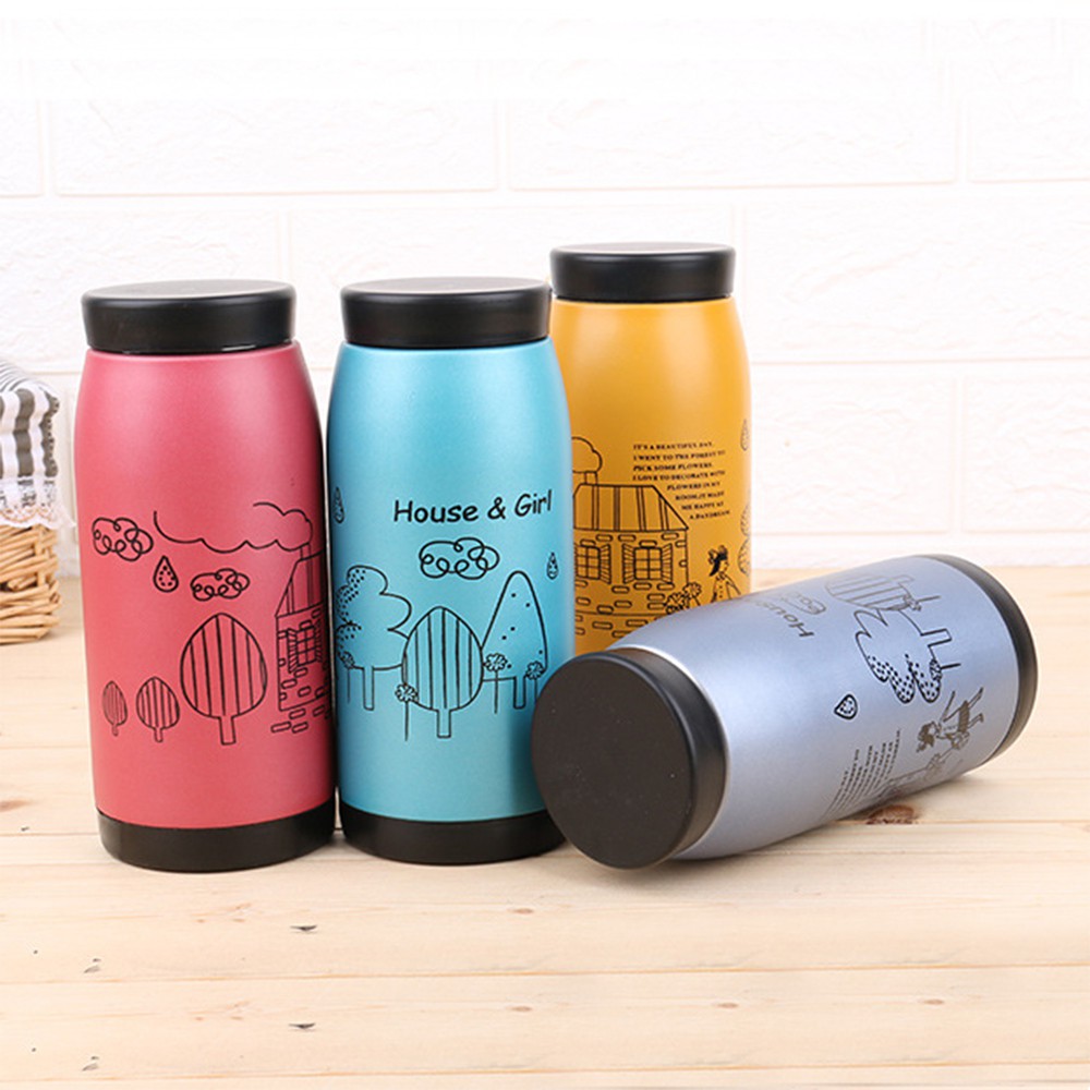 Bình Đựng Nước Giữ Nhiệt Nóng Lạnh Inox 304 Cao Cấp HOUSE &amp; GIRL 360ml