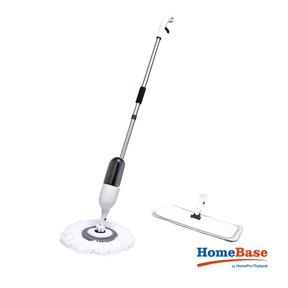 HomeBase ACCO Chổi lau nhà phun nước 2 trong 1 Microfiber NAMI 15inch W39xH124xD39  màu trắng/xám