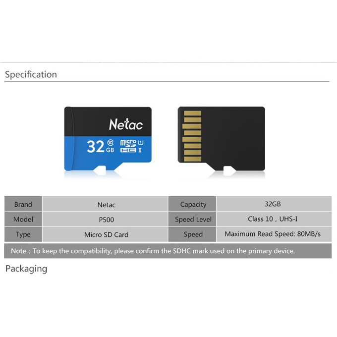 Thẻ nhớ MicroSD 32Gb Netac class 10 BH 60 tháng