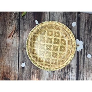 Đĩa tre ép tròn đựng hoa quả bánh mứt kẹo( hàng xuất nhật)