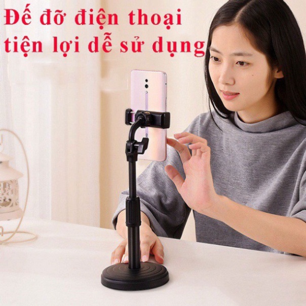 Giá Đỡ Điện Thoại Microphone Stands, Kẹp Chống Lưng 360 ,Đế Chân Tròn Để Bàn, Gia Đỡ Tiện Lợi Đa Năng