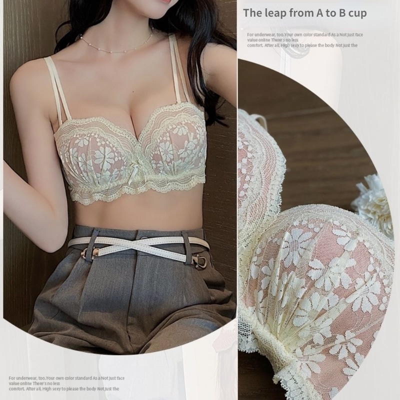 Áo Lót Nâng Ngực Không Gọng Phối Ren Phong Cách Quyến Rũ Dành Cho Nữ