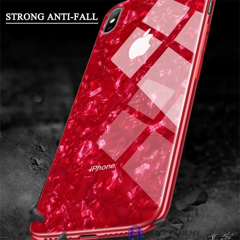 Ốp điện thoại kính cường lực họa tiết đá hoa cương cho iPhone 11 Pro Max X Xr 6 6s 7 8 plus XS MAX | BigBuy360 - bigbuy360.vn