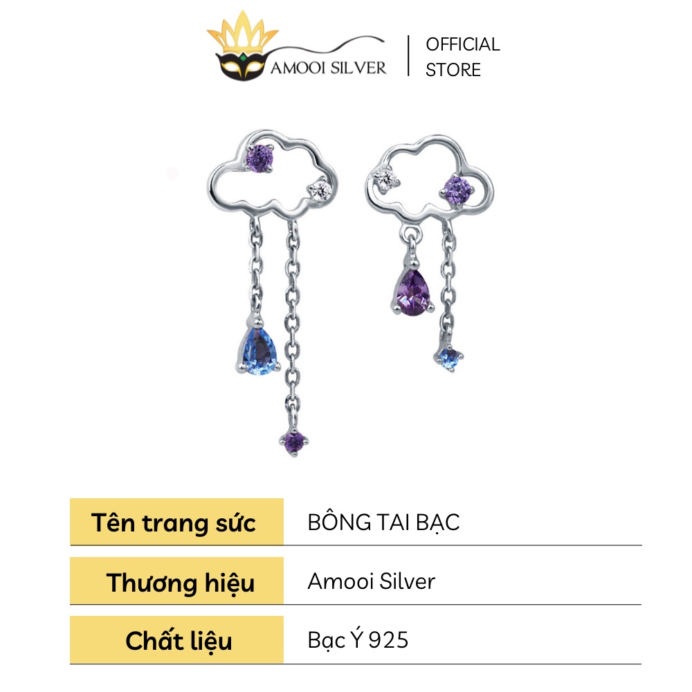 Bông tai bạc S925 đám mây - Amooi Silver AB05