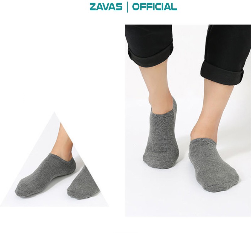 Vớ nam cổ ngắn ZAVAS ngang mắt cá chân Cotton Dryfit thoáng mát công nghệ nano seal khử khuẩn giảm thiểu hôi chân ZV02
