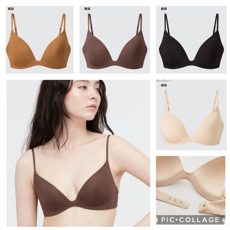 (UNIQLO chính hãng) NỮ- Áo ngực không gọng thun lạnh xẻ sâu quai mảnh Mame Kurogouchi Wireless Bra