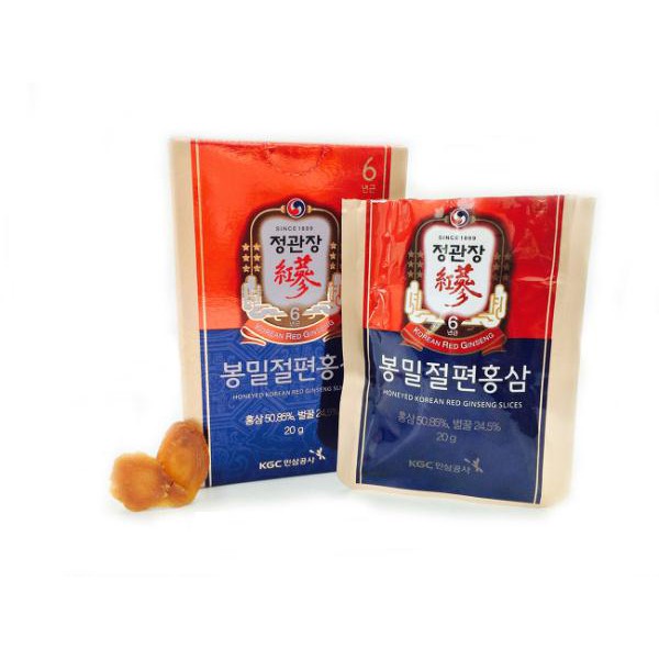 Hồng sâm lát tẩm mật ong KGC 6 gói x 20g- Cheong Kwan Jang - HONEYED KOREAN RED GINSENG SLICES 20g