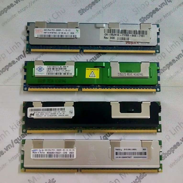 [RAM MÁY CHỦ] DDR3 4GB 8GB ECC REG BUS 1066 1333 1600Mhz chạy main X58, main X79