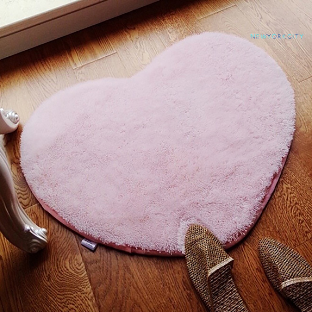 Thảm Lông Nhung Mềm Mại Thấm Hút Nước Hình Trái Tim