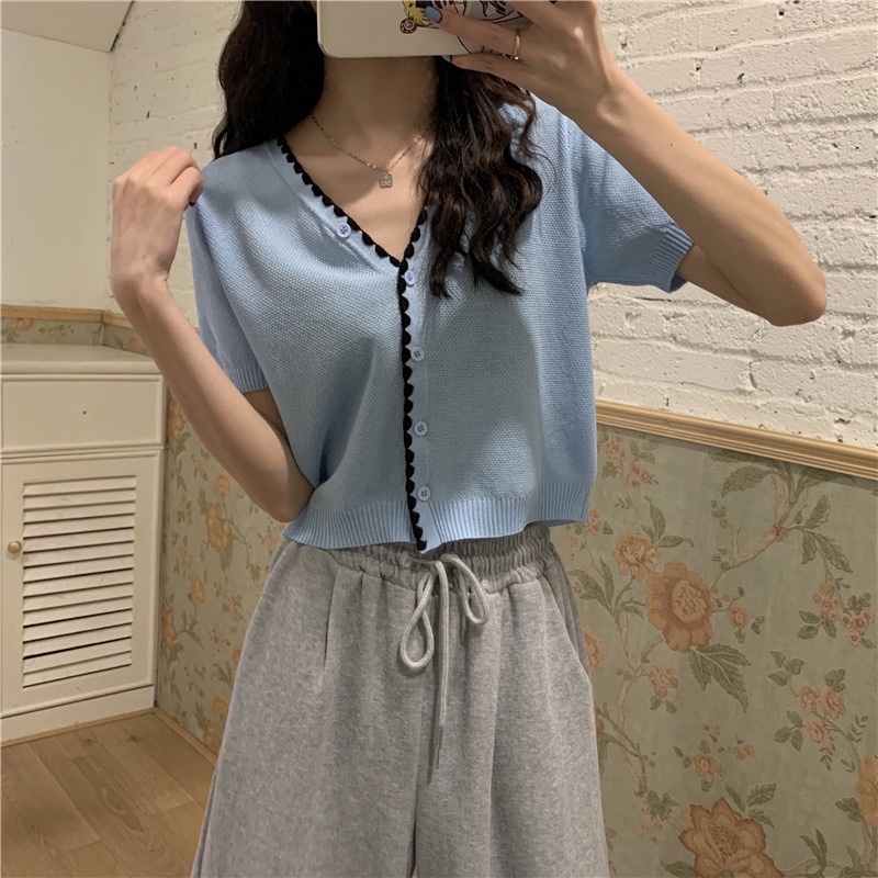 [XẢ] Áo khoác len viền răng cưa chất len cực thời trang, thoáng mát