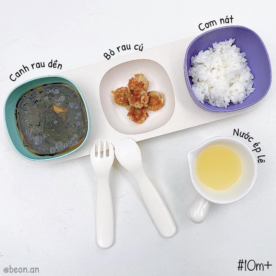 Khay Ăn Dặm Cho Bé Sợi Tre Gồm 5 chi tiết Khay Ba Ngăn, Bát Và Thìa, Dĩa