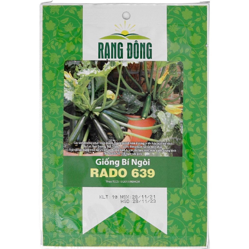 Hạt Giống Bí Ngòi Rado 639 Rạng Đông Cho Nhiều Trái Cực Dễ Trồng - Gói 1g (HRD-049)