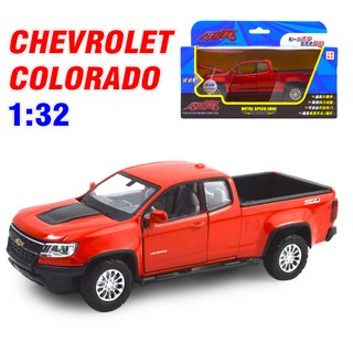Đồ chơi xe mô hình ô tô bán tải Chevrolet Colorado 1:32 bằng kim loại có đèn và âm thanh mở các cửa
