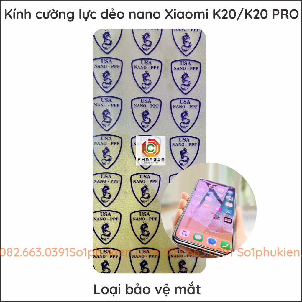 Dán màn hình Cường lực dẻo nano siêu bền Xiaomi Redmi 9T / 9T Pro / K20 / K20 Pro