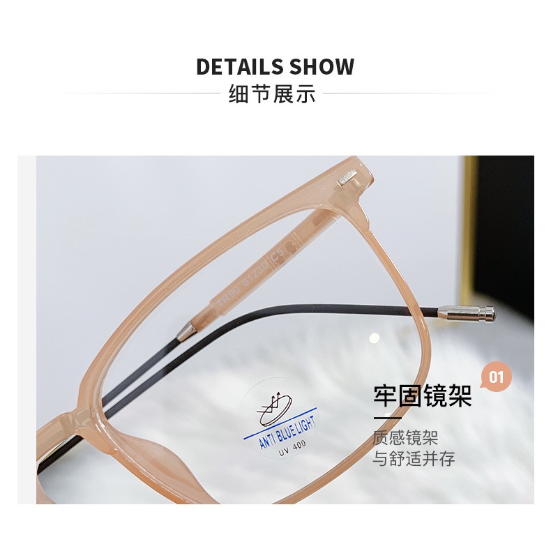 Kính mắt 50°~600° 1.56 HD -0.5 ~ -6.0 siêu nhẹ lọc ánh sáng xanh gọng đen tròng trong suốt siêu mỏng siêu nhẹ unisex