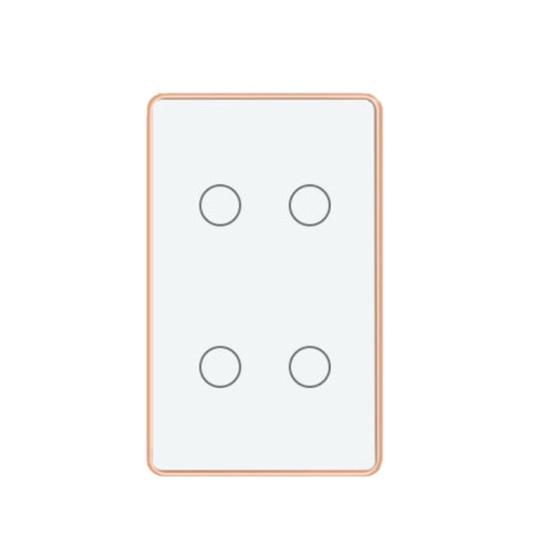 Công Tắc Thông Minh Wifi TUYA Viền Nhôm Vàng