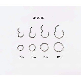 Khuyên tai/ mũi septum vòng bật khấc gân