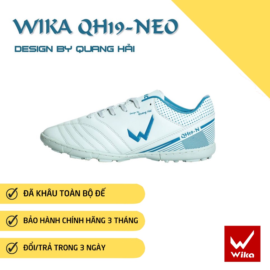 Giày Bóng đá sân cỏ nhân tạo Wika QH19-Neo, Giày đá banh khâu full đế bảo hành 3 tháng