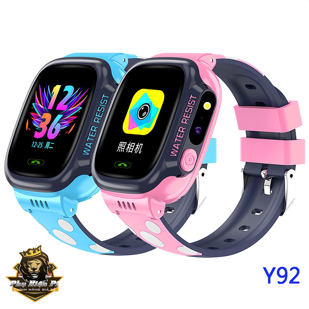 Đồng hồ thông minh trẻ em y92, smart watch kid lắp sim nghe gọi, định vị trẻ em, có wifi, chống nước ip67, bảo vệ trẻ