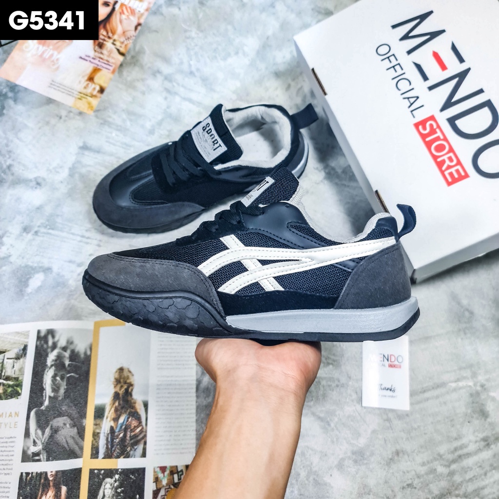Giày Thể Thao Nam MENDO - Sneaker Màu Kaki - Trắng - Đen, Giày Thể Thao Dáng Hàn Quốc - G5351