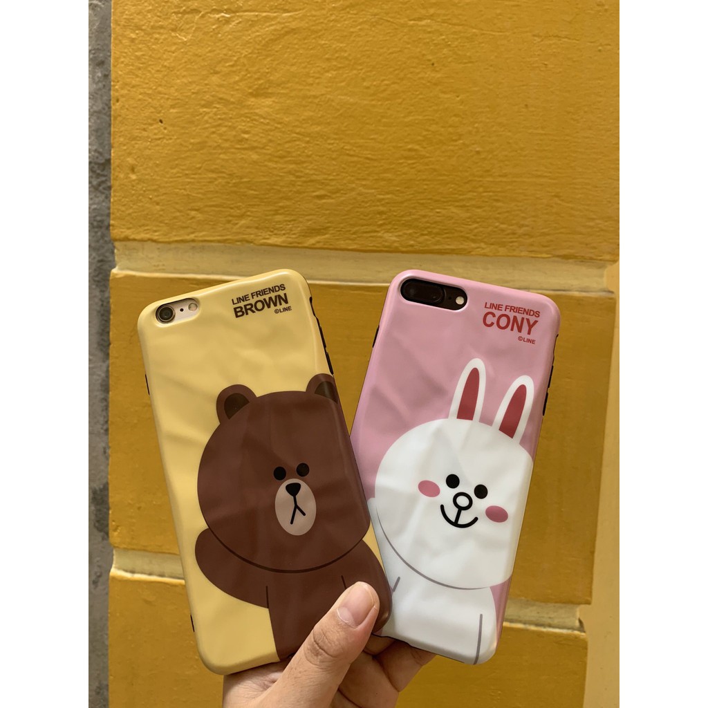 SIÊU CUTE  Ốp GẤU NÂU BROWN, THỎ TRẮNG CONY vân gợn nổi iPHONE 6 / 6s / plus / 7 / 8 / 7+/8+ / 11 / pro / max