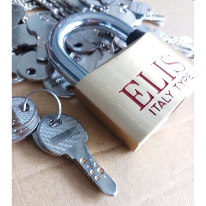 Ổ khoá ELIS 70mm gồm 50 chìa khoá phụ ( chất liệu đồng )