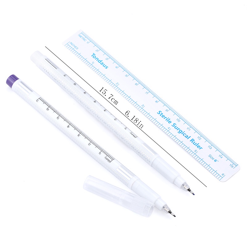 Điểm đánh dấu da vô trùng đánh dấu sắc đẹp để đánh dấu chấm điểm cố định Pen vào vị trí da để đánh dấu vết xăm