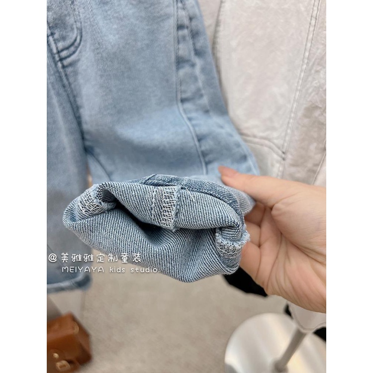 Quần Jean Dài Co Giãn Mềm Mại Thời Trang Xuân Thu Cho Bé Trai