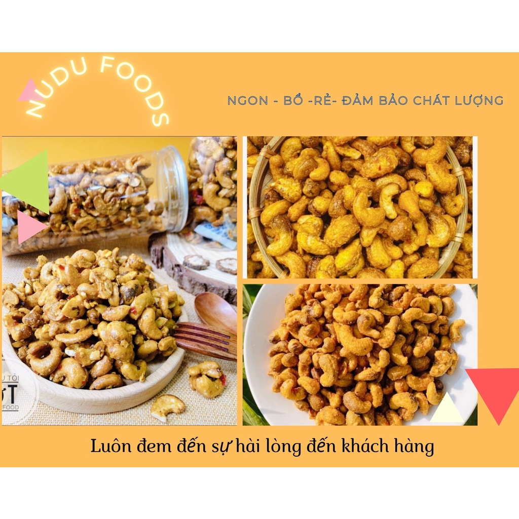 Hạt Điều Rang Tỏi Ớt loại đăc biệt 500 gram - thơm ngon an toàn thực phẩm nhà Nudufoods