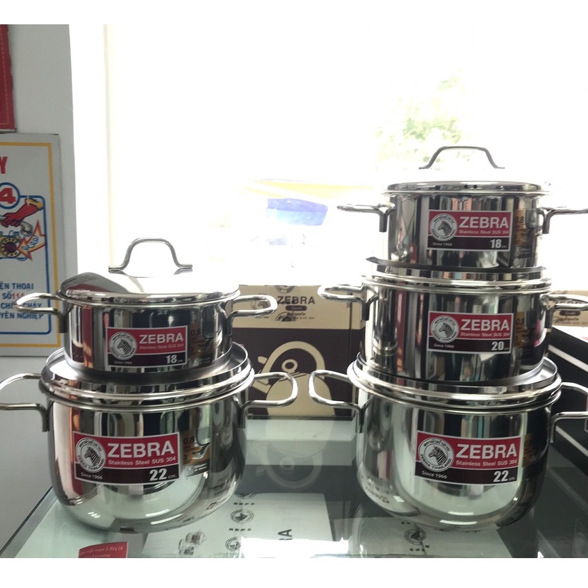 Nồi Inox 304 3 đáy Zebra Thái Lan 18cm, 22cm, dòng Extreme Infinity