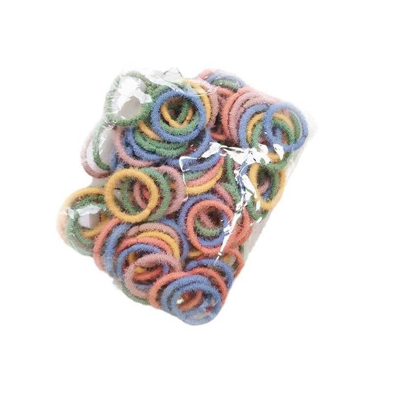 Set 100 dây buộc tóc nhiều màu sắc dễ thương cho bé gái