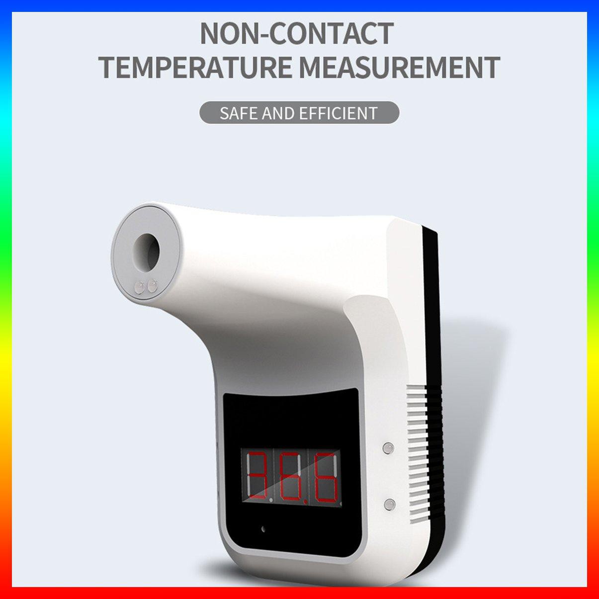 K3 Đo nhiệt độ hồng ngoại không tiếp xúc Trán với báo động sốt Màn hình kỹ thuật số nhiệt độ tự động gắn trên tường