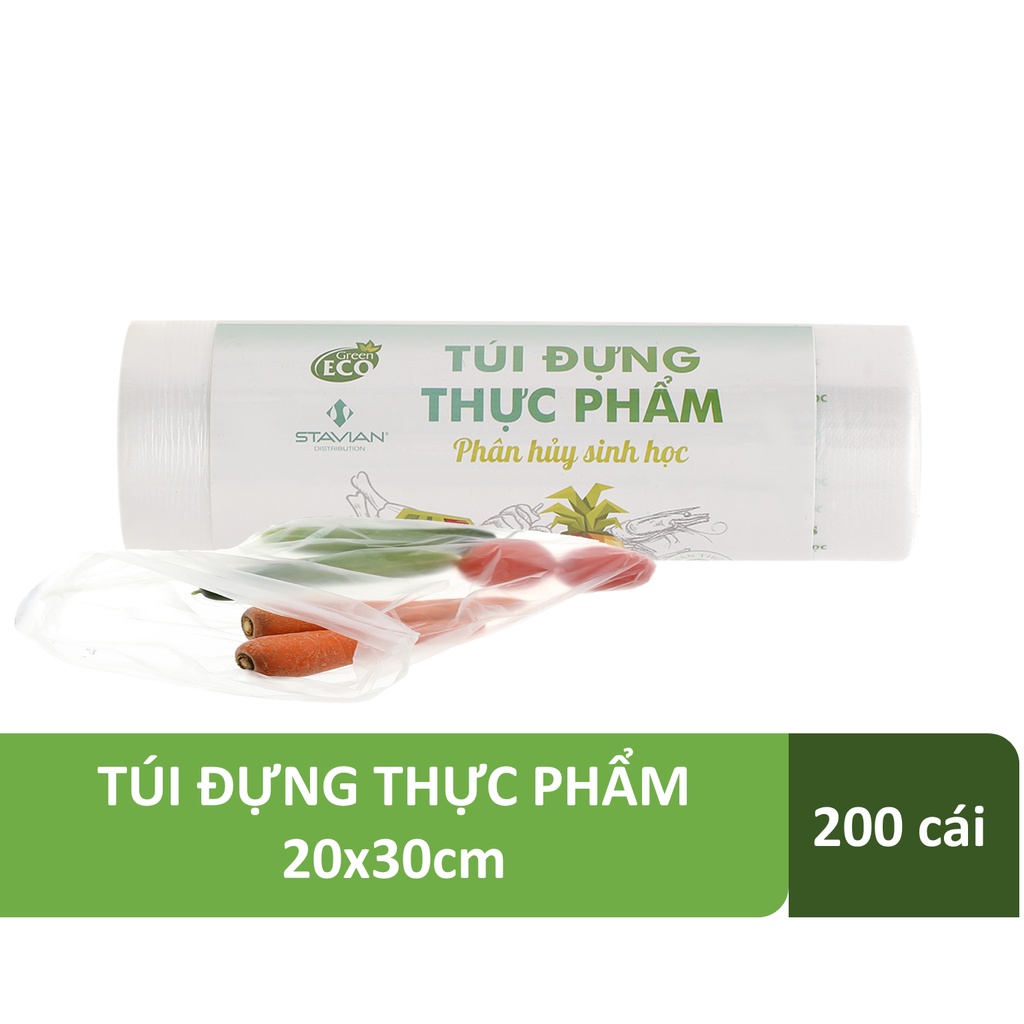 Túi đựng thực phẩm tự hủy sinh học Green Eco 200 cái/cuộn