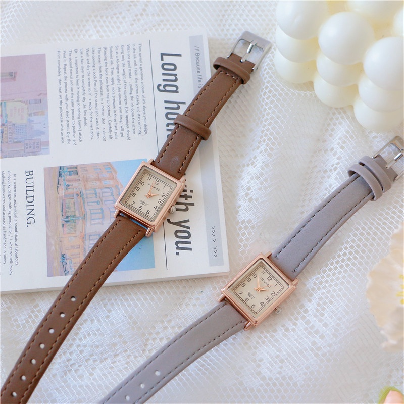 Đồng hồ nữ LaCy Watch dây da mặt vuông nhỏ cọc số Arabic đồng hồ đeo tay phong cách vintage DHJI0009 | BigBuy360 - bigbuy360.vn
