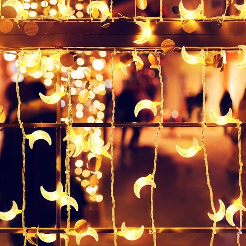 Dây Đèn LED Hình Mặt Trăng Dùng Trang Trí Bằng Pin