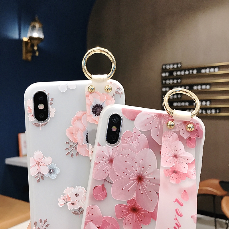 Ốp lưng TPU mềm in hoa kèm dây đeo dành cho Realme 6 C11 C3 C2 5 5i OPPO A31 A91 A5 A9 2020 K3 A1K F7 F9 F11 Pro A83 F1s F5 A7 A5s A3s A37 A57 A71 | BigBuy360 - bigbuy360.vn