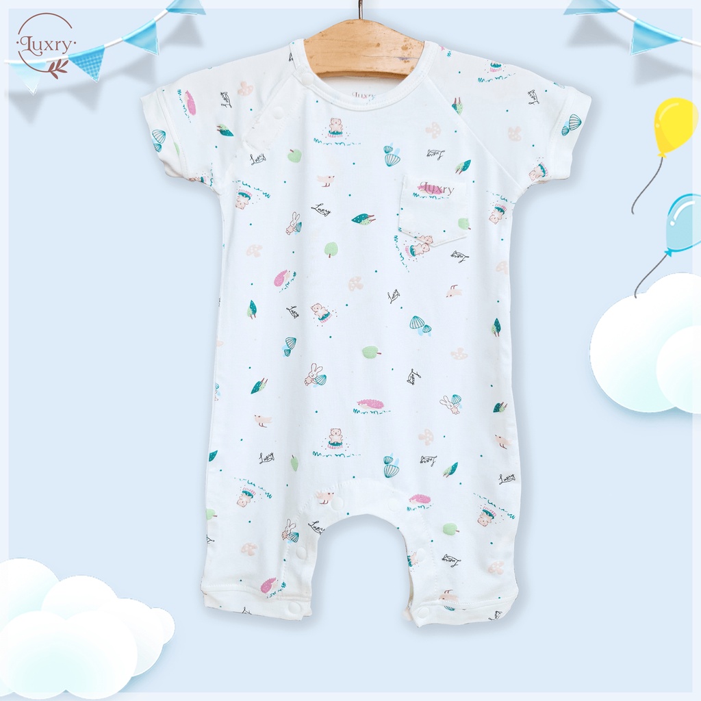 Bodysuit Cộc Cài Lệch Dành Cho Bé Sơ Sinh