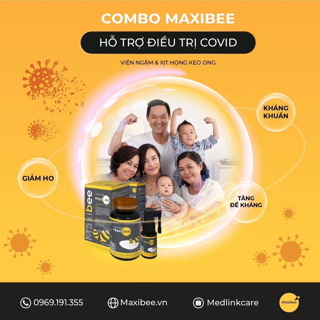 Xịt họng keo ong Maxibee - Giảm ho, giảm đau rát họng, giảm ngứa họng cho trẻ em và người lớn - Chai 20ml