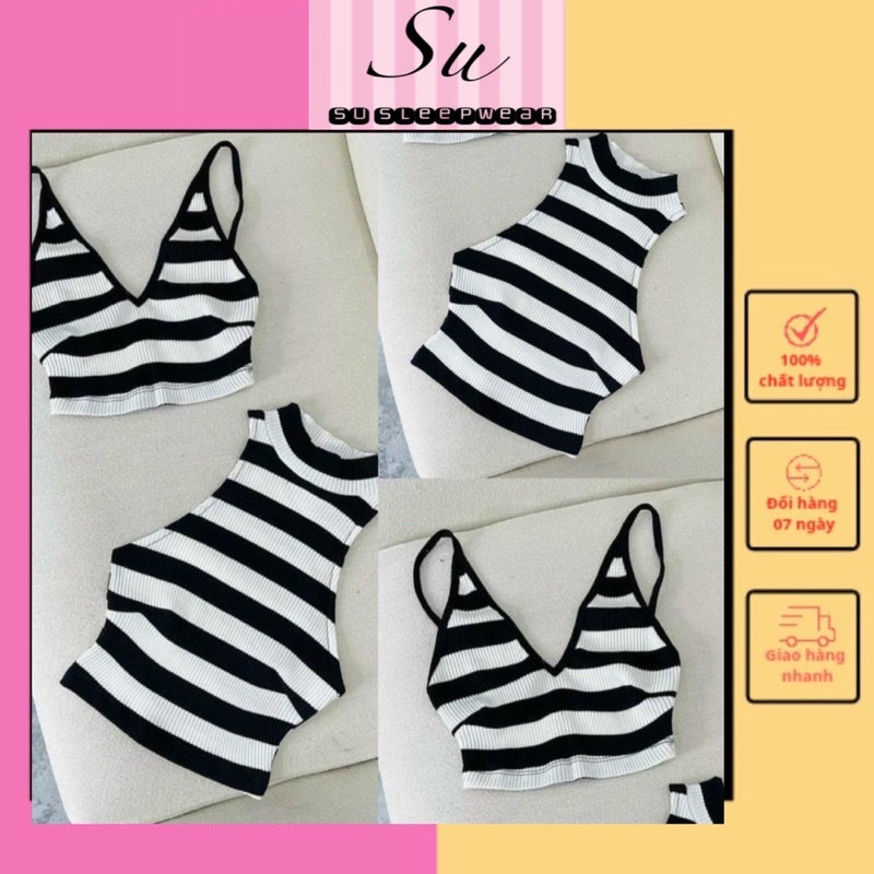 Set 2 Áo Thun Gân Sọc Crt - Chất Thun Dày Dặn