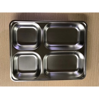 Khay cơm inox 4 ngăn sâu lòng cả nắp nhựa