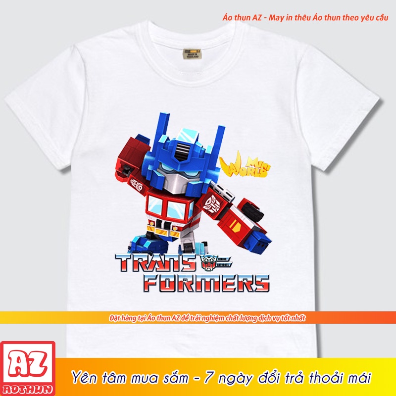 Áo thun trẻ em in hình Mini World Transformer Optimus Prime M2628