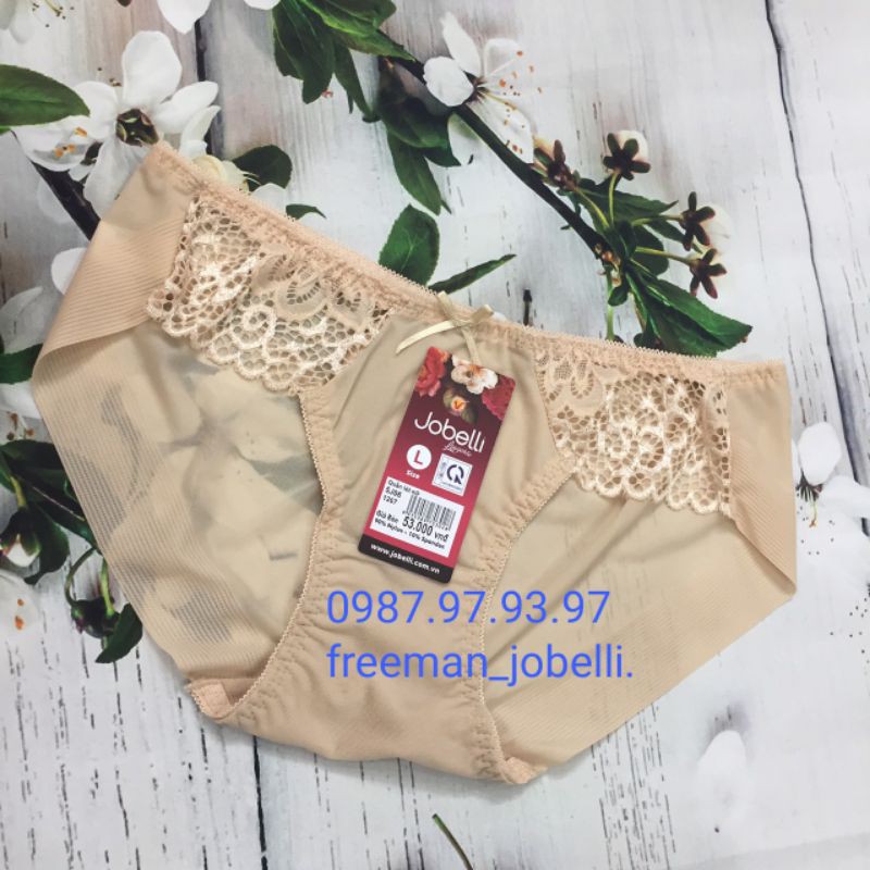 Quần xì nữ ,sịp nữ jobelli 1267,giá cty 59k- bán 40k, hình thật +video, lưới lụa dập sóng phối ren